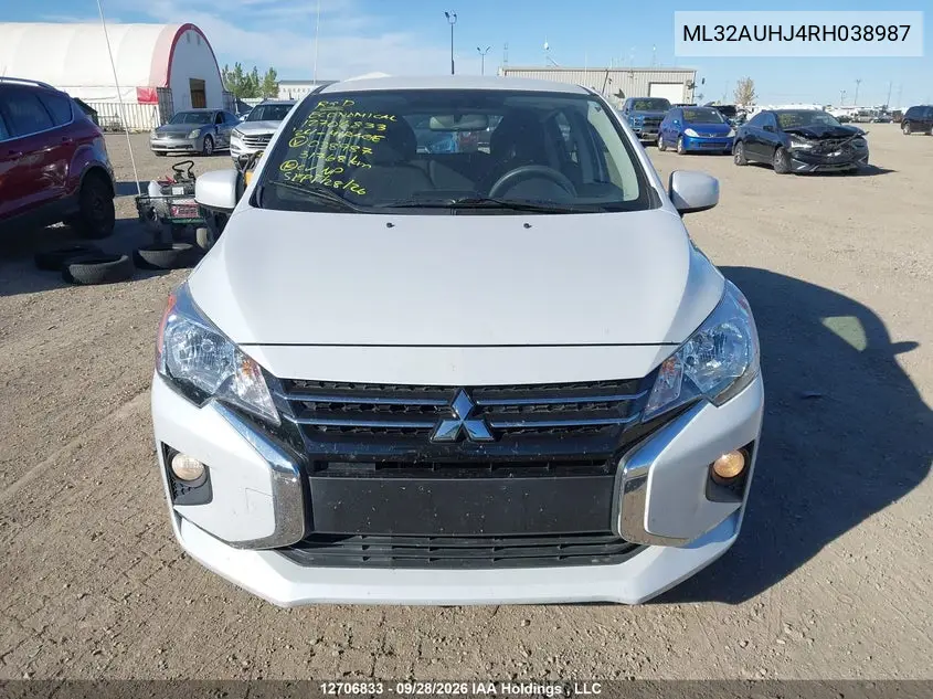 2024 MITSUBISHI MIRAGE VIN ML32AUHJ4RH038987 — фото 12