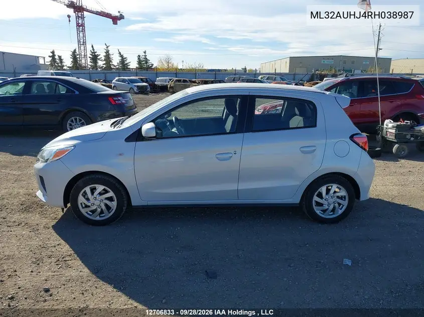 2024 MITSUBISHI MIRAGE VIN ML32AUHJ4RH038987 — фото 14