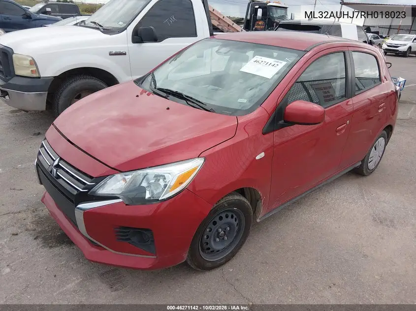 2024 MITSUBISHI MIRAGE VIN ML32AUHJ7RH018023 — фото 2