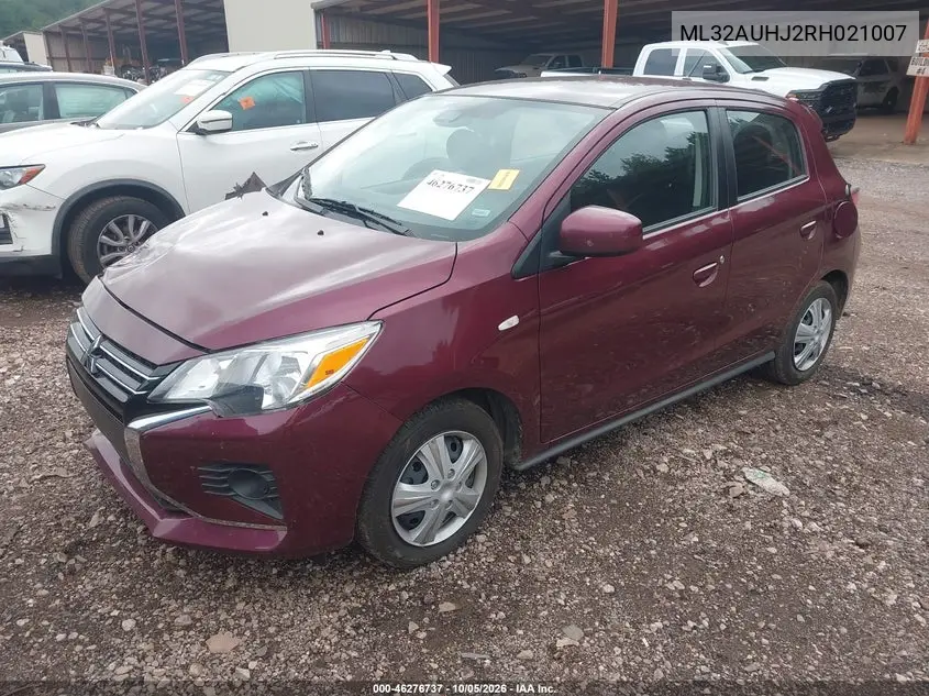 2024 MITSUBISHI MIRAGE VIN ML32AUHJ2RH021007 — фото 2