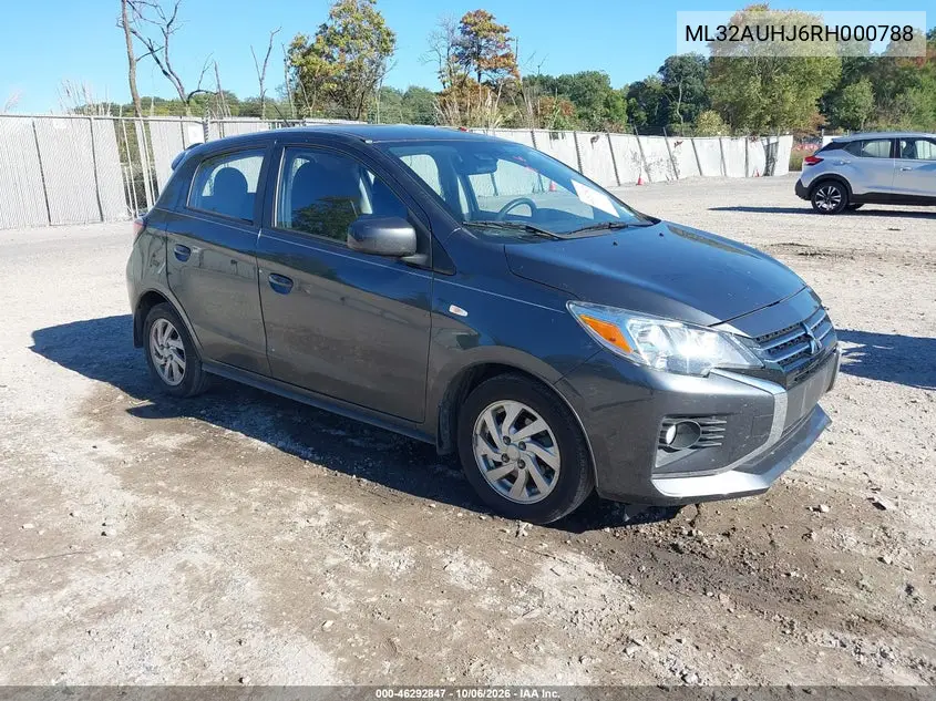 MITSUBISHI MIRAGE 2024, VIN ML32AUHJ6RH000788
