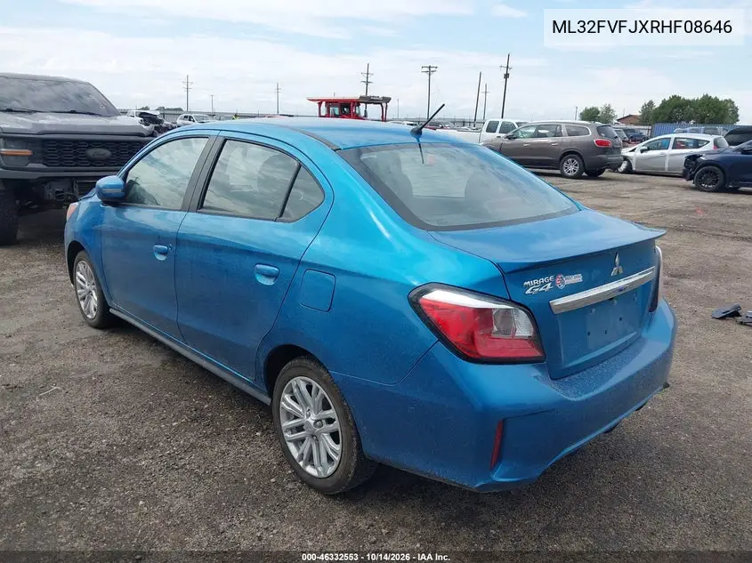 2024 MITSUBISHI MIRAGE VIN ML32FVFJXRHF08646 — фото 3