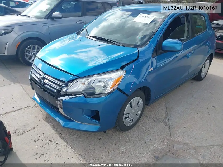 2024 MITSUBISHI MIRAGE VIN ML32AUHJ2RH010167 — фото 2
