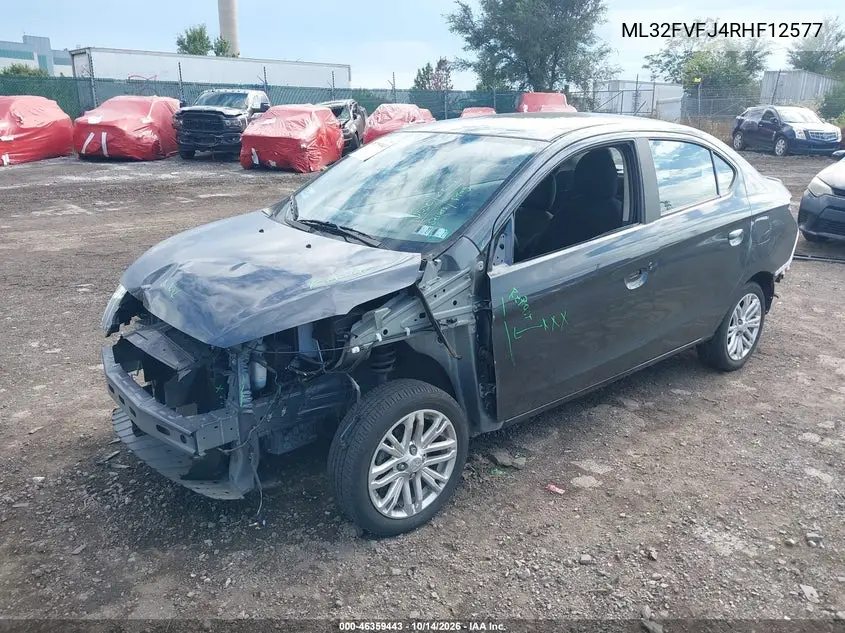2024 MITSUBISHI MIRAGE VIN ML32FVFJ4RHF12577 — фото 2