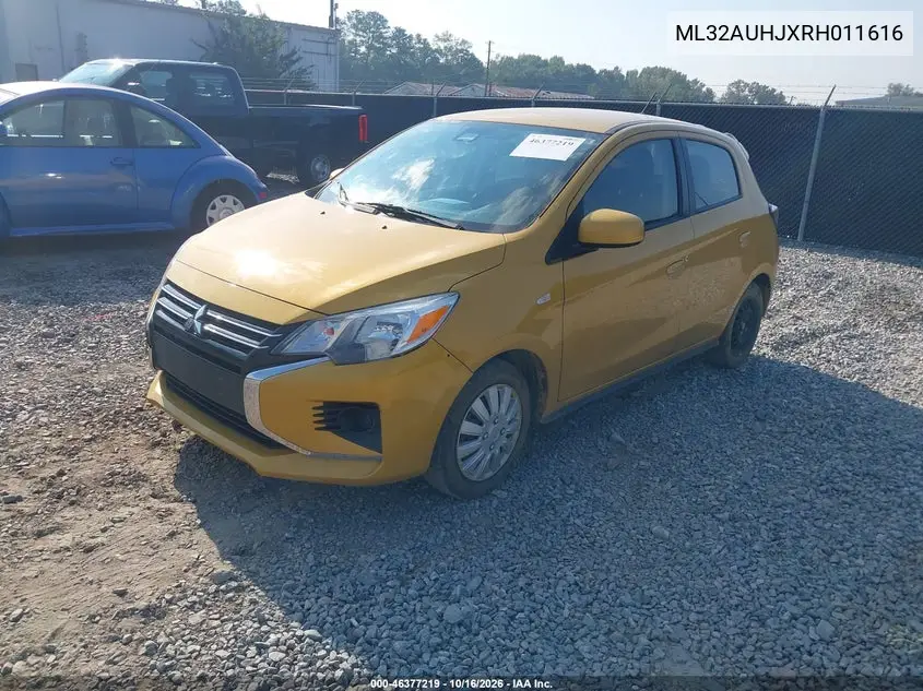2024 MITSUBISHI MIRAGE VIN ML32AUHJXRH011616 — фото 2