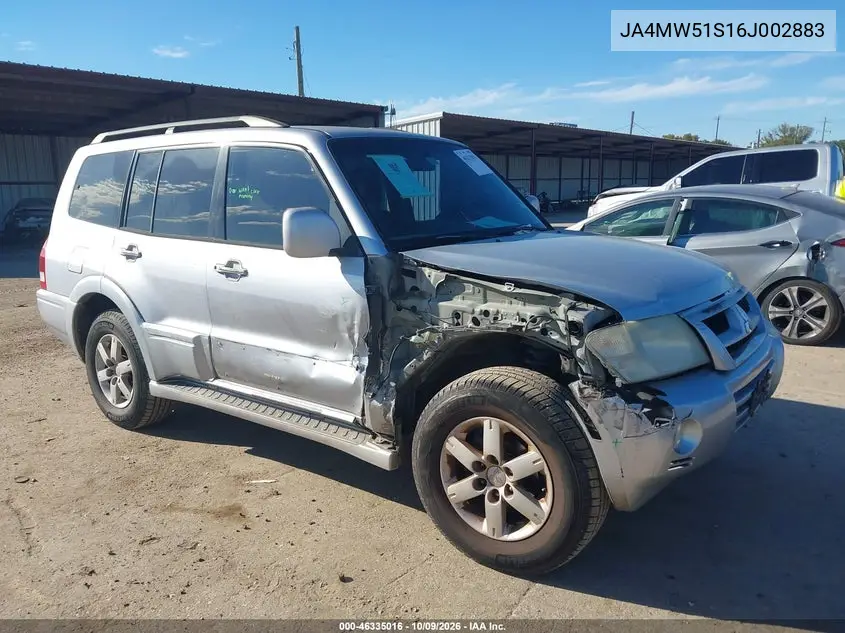 MITSUBISHI MONTERO 2006, VIN JA4MW51S16J002883