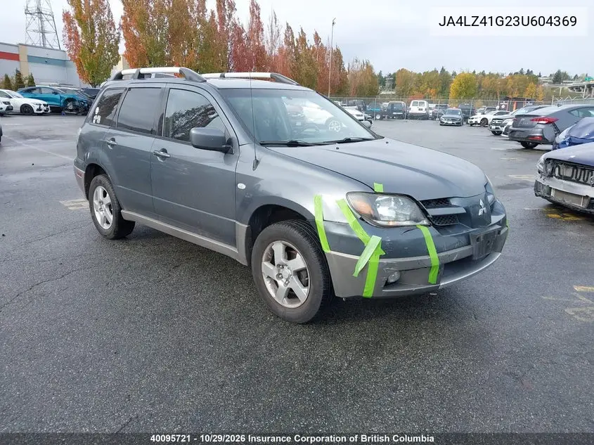 MITSUBISHI OUTLANDER 2003, VIN JA4LZ41G23U604369