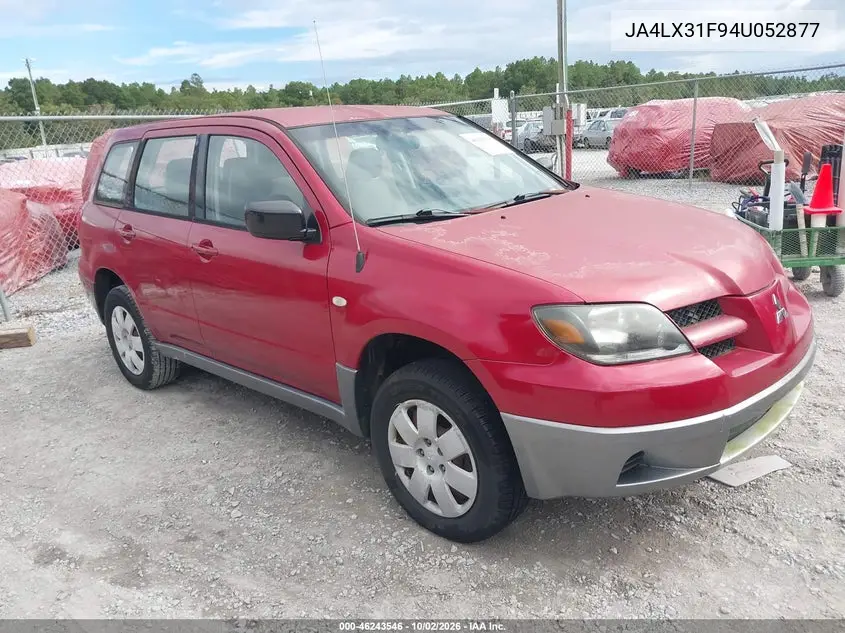 MITSUBISHI OUTLANDER 2004, VIN JA4LX31F94U052877