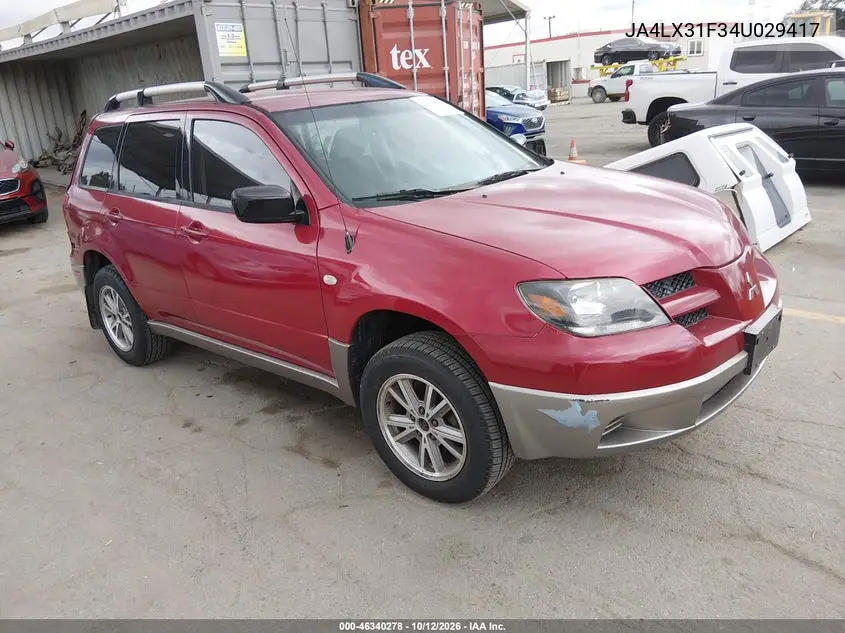 MITSUBISHI OUTLANDER 2004, VIN JA4LX31F34U029417