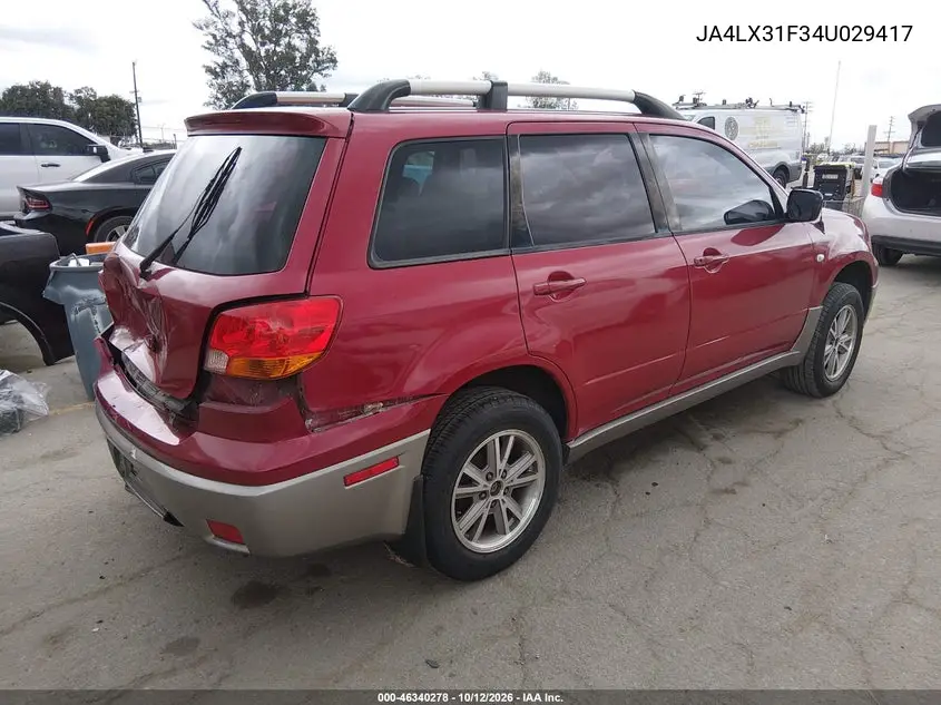 2004 MITSUBISHI OUTLANDER VIN JA4LX31F34U029417 — фото 4
