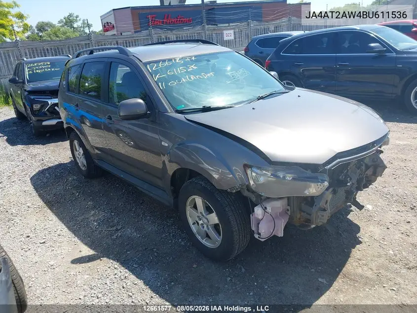 MITSUBISHI OUTLANDER 2011, VIN JA4AT2AW4BU611536