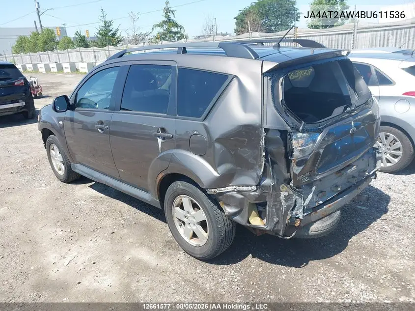 2011 MITSUBISHI OUTLANDER VIN JA4AT2AW4BU611536 — фото 3