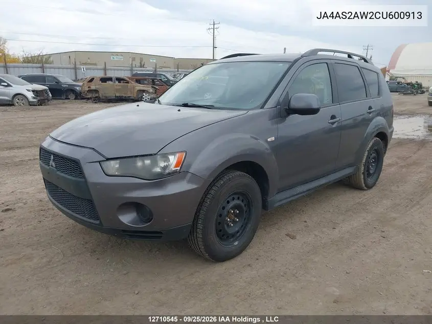 2012 MITSUBISHI OUTLANDER VIN JA4AS2AW2CU600913 — фото 2