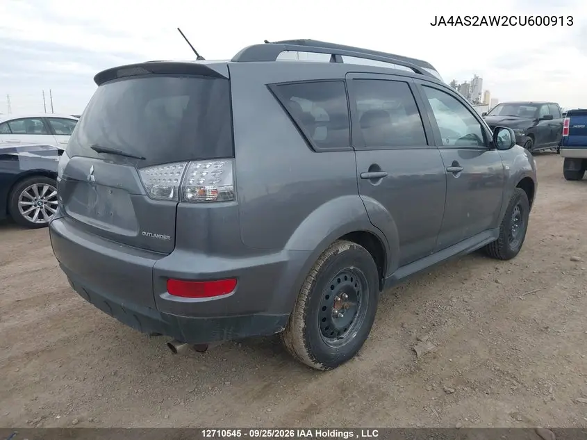 2012 MITSUBISHI OUTLANDER VIN JA4AS2AW2CU600913 — фото 4