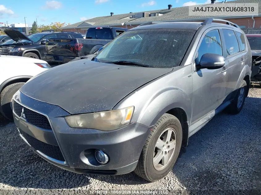 2012 MITSUBISHI OUTLANDER VIN JA4JT3AX1CU608318 — фото 2