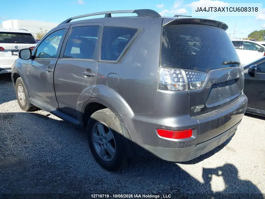 2012 MITSUBISHI OUTLANDER VIN JA4JT3AX1CU608318 — фото 3