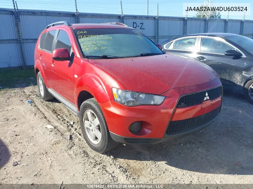 MITSUBISHI OUTLANDER 2013, VIN JA4AS2AW4DU603524