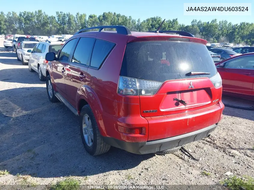 2013 MITSUBISHI OUTLANDER VIN JA4AS2AW4DU603524 — фото 3