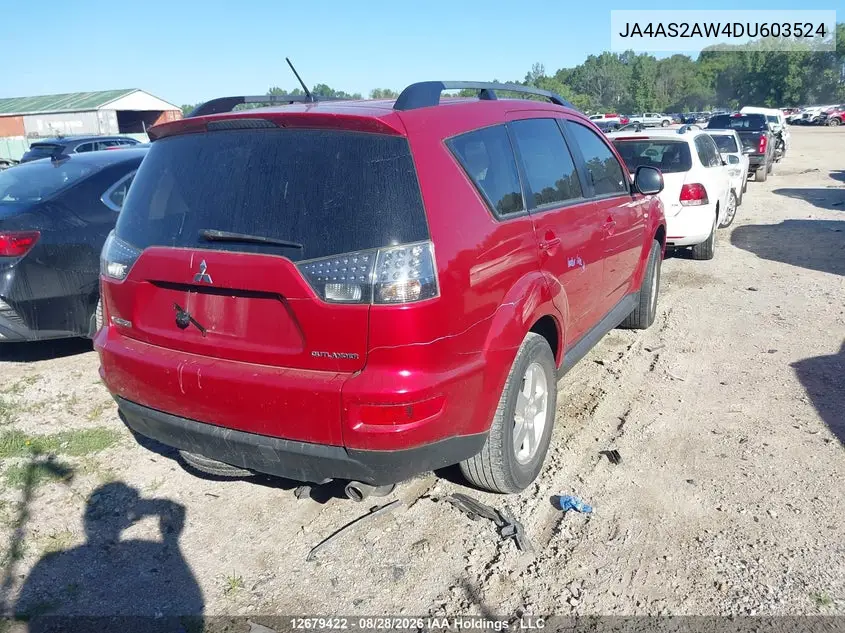 2013 MITSUBISHI OUTLANDER VIN JA4AS2AW4DU603524 — фото 4