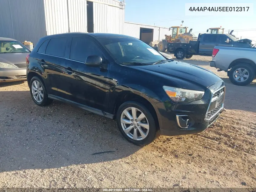 MITSUBISHI OUTLANDER 2014, VIN 4A4AP4AU5EE012317