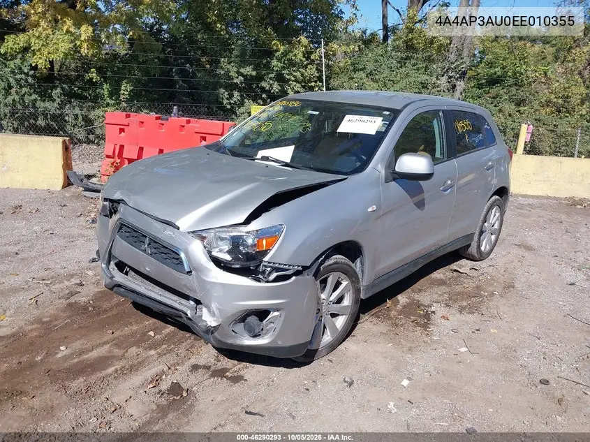 2014 MITSUBISHI OUTLANDER VIN 4A4AP3AU0EE010355 — фото 2