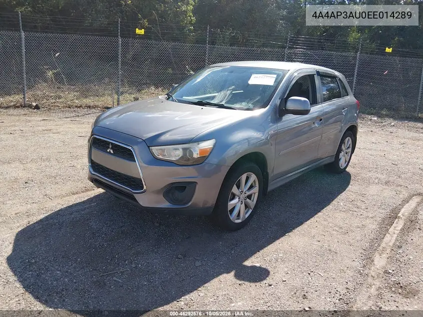 2014 MITSUBISHI OUTLANDER VIN 4A4AP3AU0EE014289 — фото 2