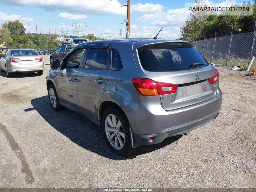 2014 MITSUBISHI OUTLANDER VIN 4A4AP3AU0EE014289 — фото 3