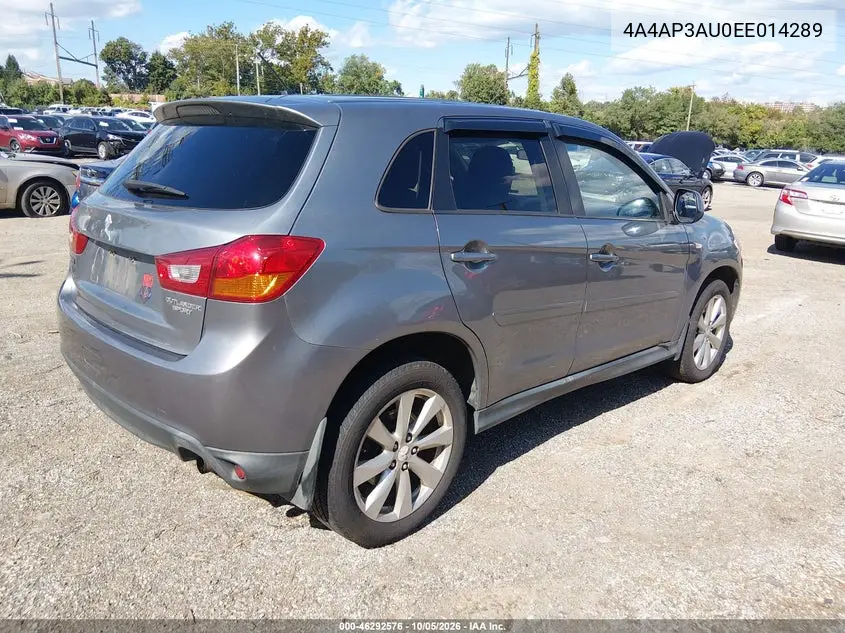 2014 MITSUBISHI OUTLANDER VIN 4A4AP3AU0EE014289 — фото 4