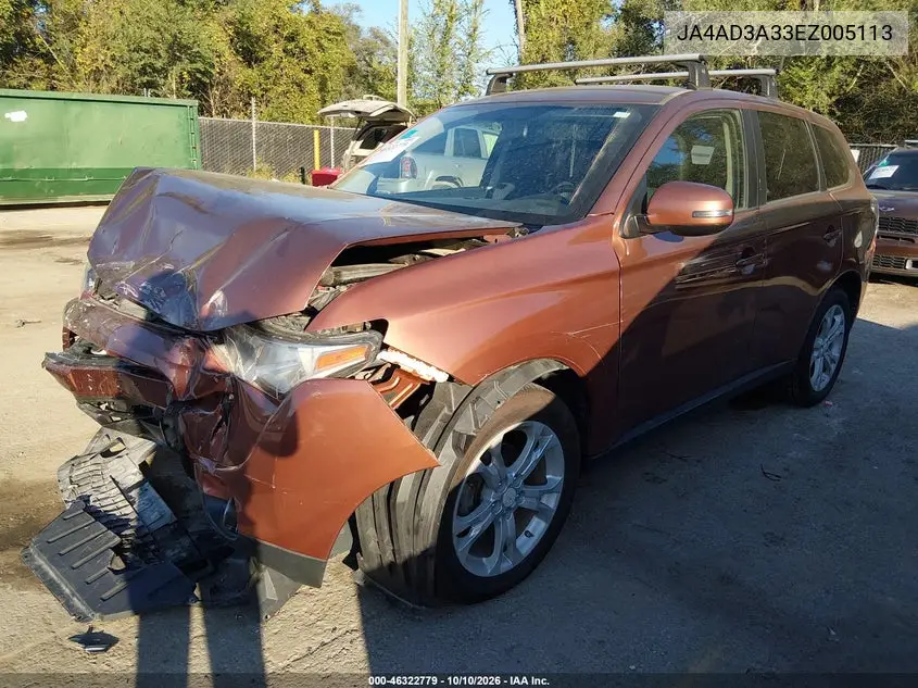 2014 MITSUBISHI OUTLANDER VIN JA4AD3A33EZ005113 — фото 2