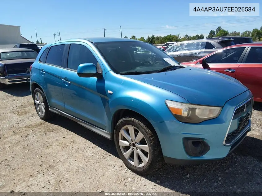 MITSUBISHI OUTLANDER 2014, VIN 4A4AP3AU7EE026584