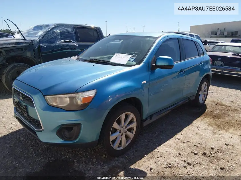 2014 MITSUBISHI OUTLANDER VIN 4A4AP3AU7EE026584 — фото 2