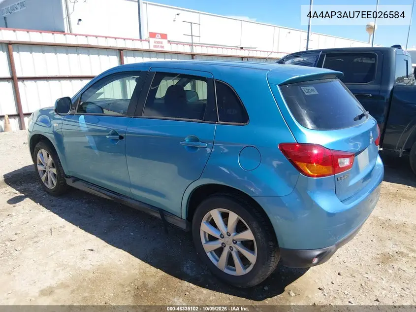 2014 MITSUBISHI OUTLANDER VIN 4A4AP3AU7EE026584 — фото 3