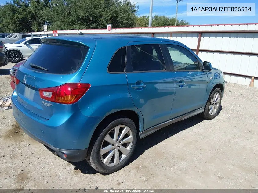 2014 MITSUBISHI OUTLANDER VIN 4A4AP3AU7EE026584 — фото 4