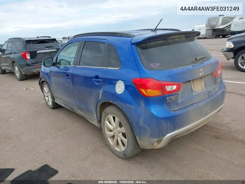 2015 MITSUBISHI OUTLANDER VIN 4A4AR4AW3FE031249 — фото 3