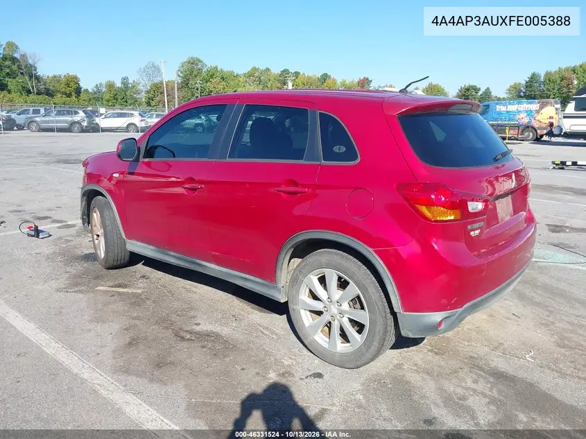 2015 MITSUBISHI OUTLANDER VIN 4A4AP3AUXFE005388 — фото 3