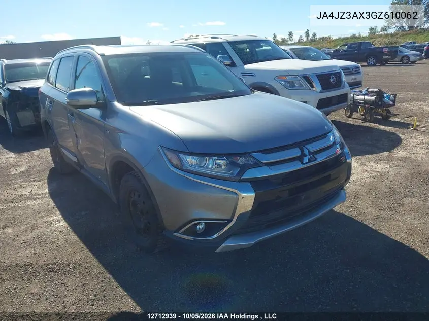 MITSUBISHI OUTLANDER 2016, VIN JA4JZ3AX3GZ610062