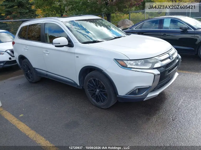 MITSUBISHI OUTLANDER 2016, VIN JA4JZ3AX2GZ605421