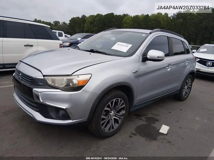 2016 MITSUBISHI OUTLANDER VIN JA4AP4AW2GZ033284 — фото 2