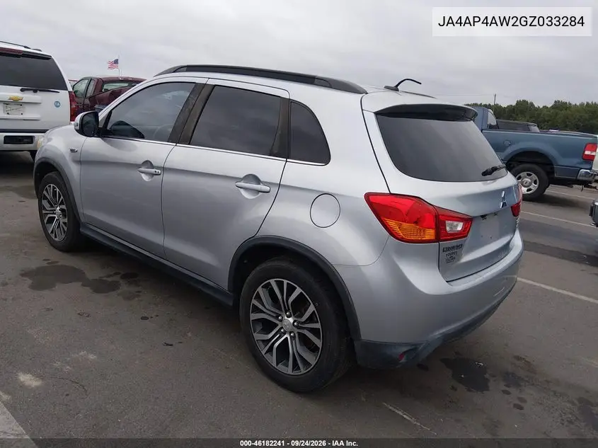 2016 MITSUBISHI OUTLANDER VIN JA4AP4AW2GZ033284 — фото 3