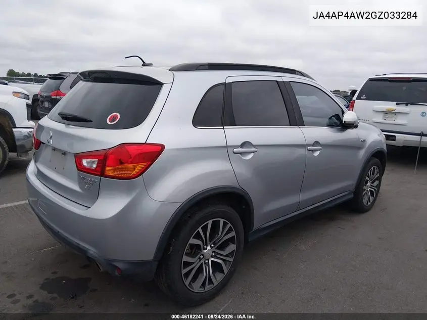2016 MITSUBISHI OUTLANDER VIN JA4AP4AW2GZ033284 — фото 4
