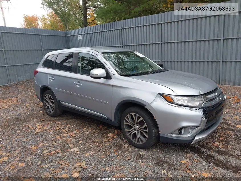MITSUBISHI OUTLANDER 2016, VIN JA4AD3A37GZ053393