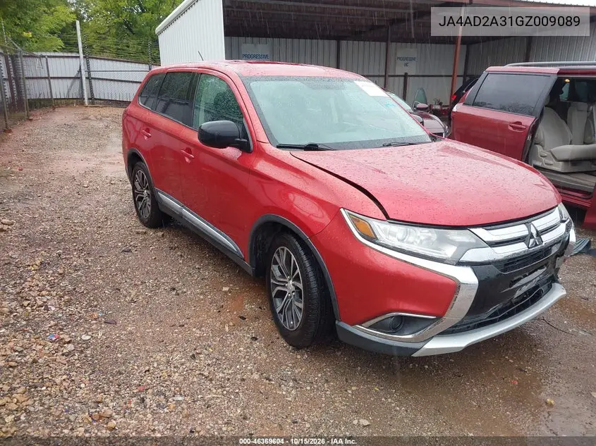 MITSUBISHI OUTLANDER 2016, VIN JA4AD2A31GZ009089