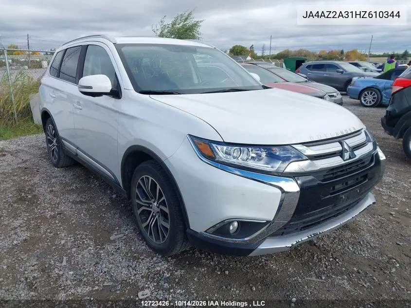 MITSUBISHI OUTLANDER 2017, VIN JA4AZ2A31HZ610344