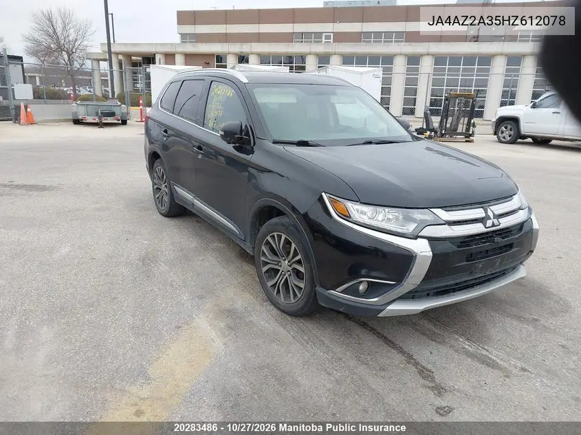 MITSUBISHI OUTLANDER 2017, VIN JA4AZ2A35HZ612078
