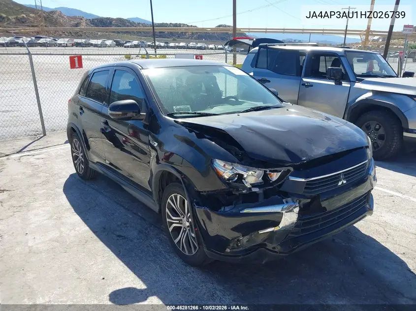 MITSUBISHI OUTLANDER 2017, VIN JA4AP3AU1HZ026739