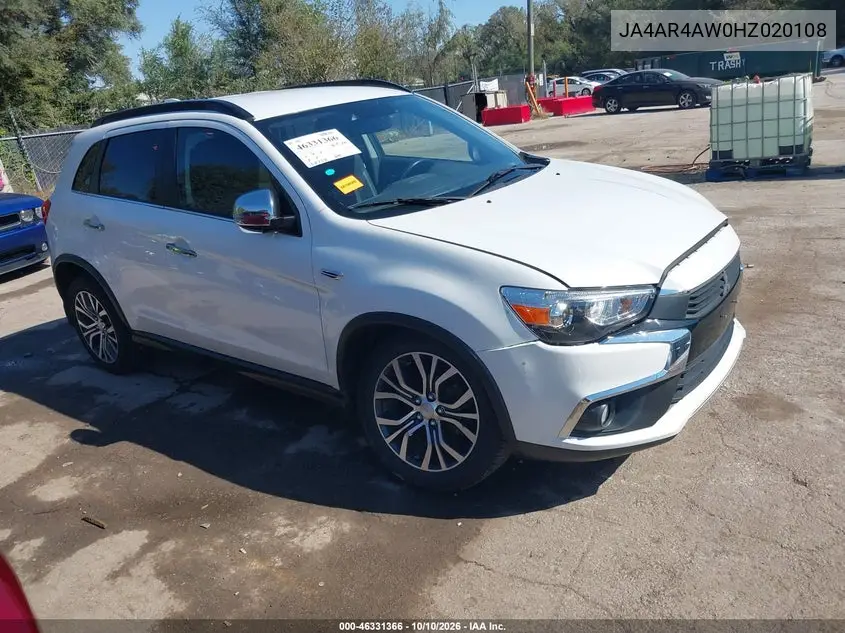 MITSUBISHI OUTLANDER 2017, VIN JA4AR4AW0HZ020108