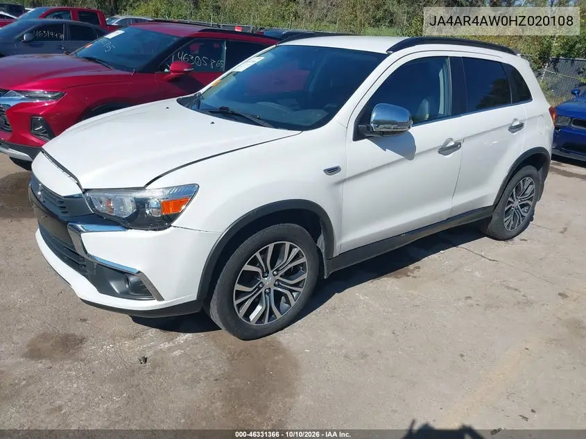 2017 MITSUBISHI OUTLANDER VIN JA4AR4AW0HZ020108 — фото 2
