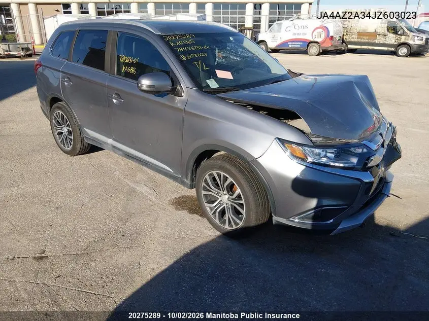 MITSUBISHI OUTLANDER 2018, VIN JA4AZ2A34JZ603023