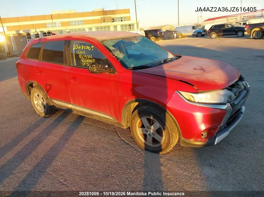 MITSUBISHI OUTLANDER 2018, VIN JA4AZ2A36JZ616405