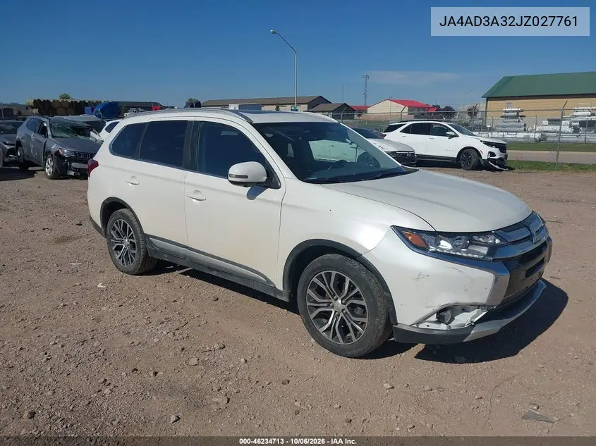 MITSUBISHI OUTLANDER 2018, VIN JA4AD3A32JZ027761